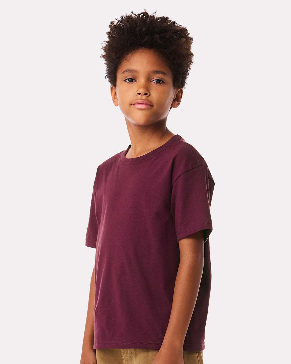 Youth 6oz. Heavyweight Tee - OnModelSide - B08206293 - Maroon