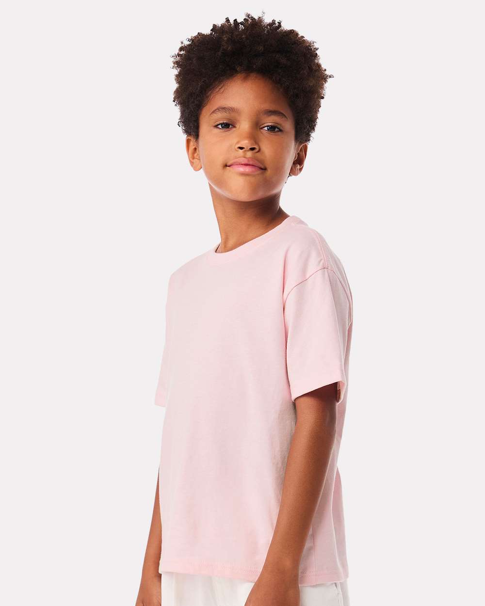 Youth 6oz. Heavyweight Tee - OnModelSide - B08206463 - Soft Pink