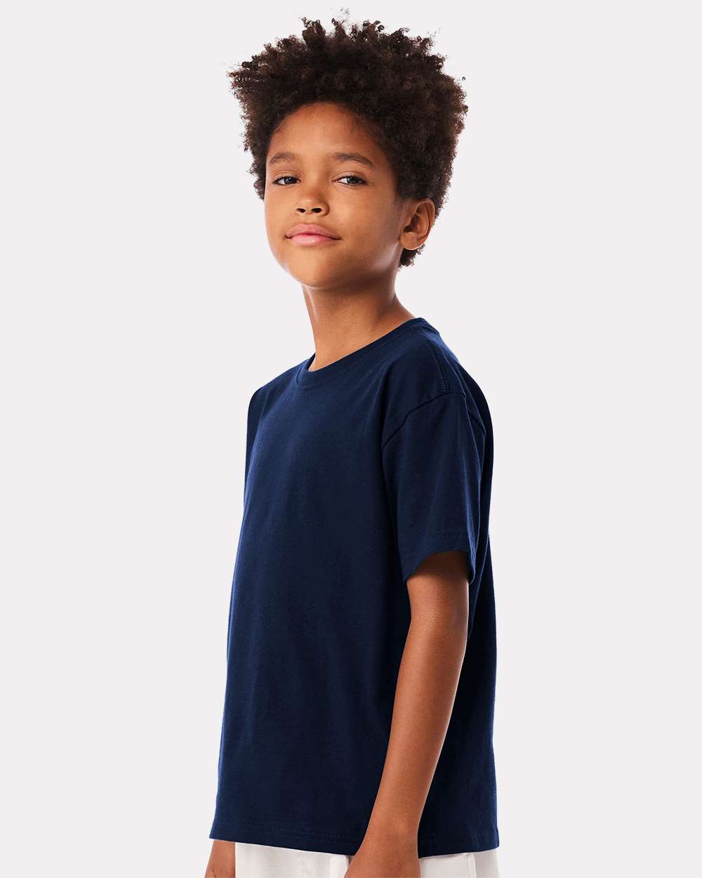 Youth 6oz. Heavyweight Tee - OnModelSide - B08206653 - Navy