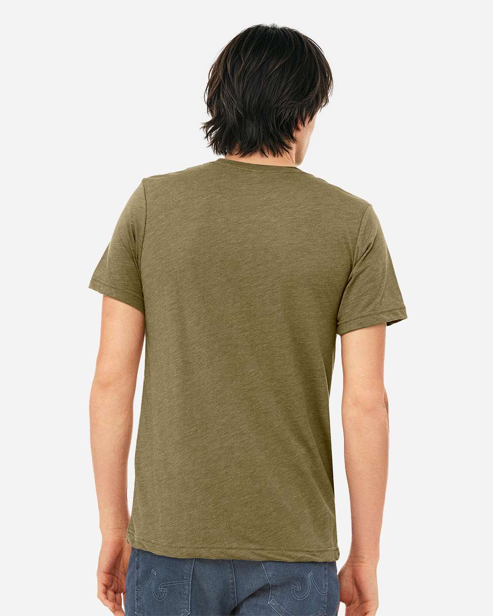 Triblend Tee - OnModelBack - B84706182 - Olive Triblend