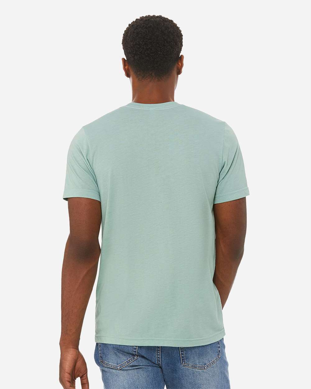 Triblend Tee - OnModelBack - B84706222 - Dusty Blue Triblend