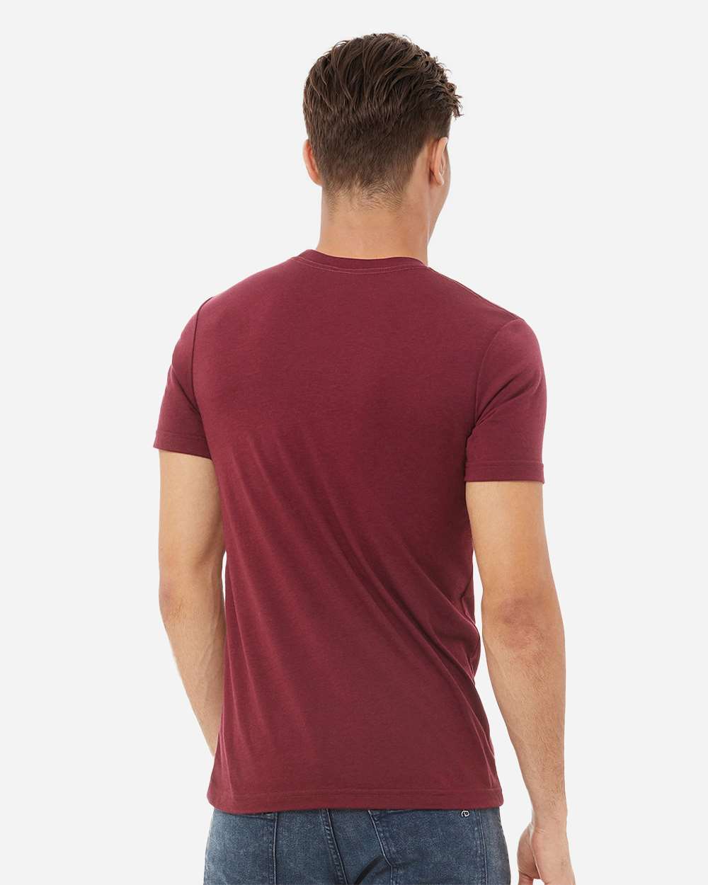 Triblend Tee - OnModelBack - B84706572 - Solid Maroon Triblend