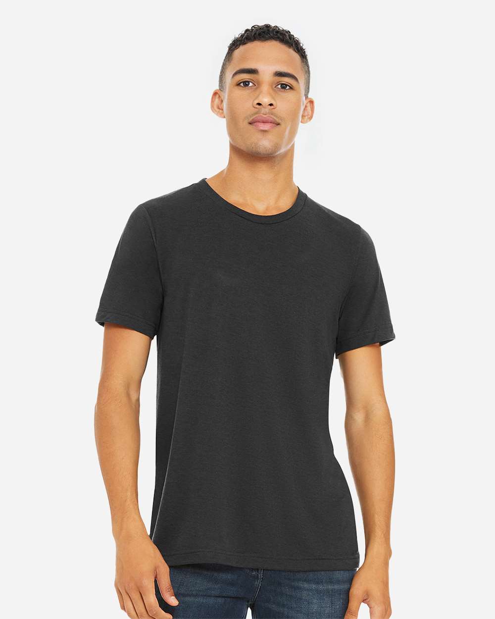 Triblend Tee - OnModelFront - B84706202 - Solid Dark Grey Triblend