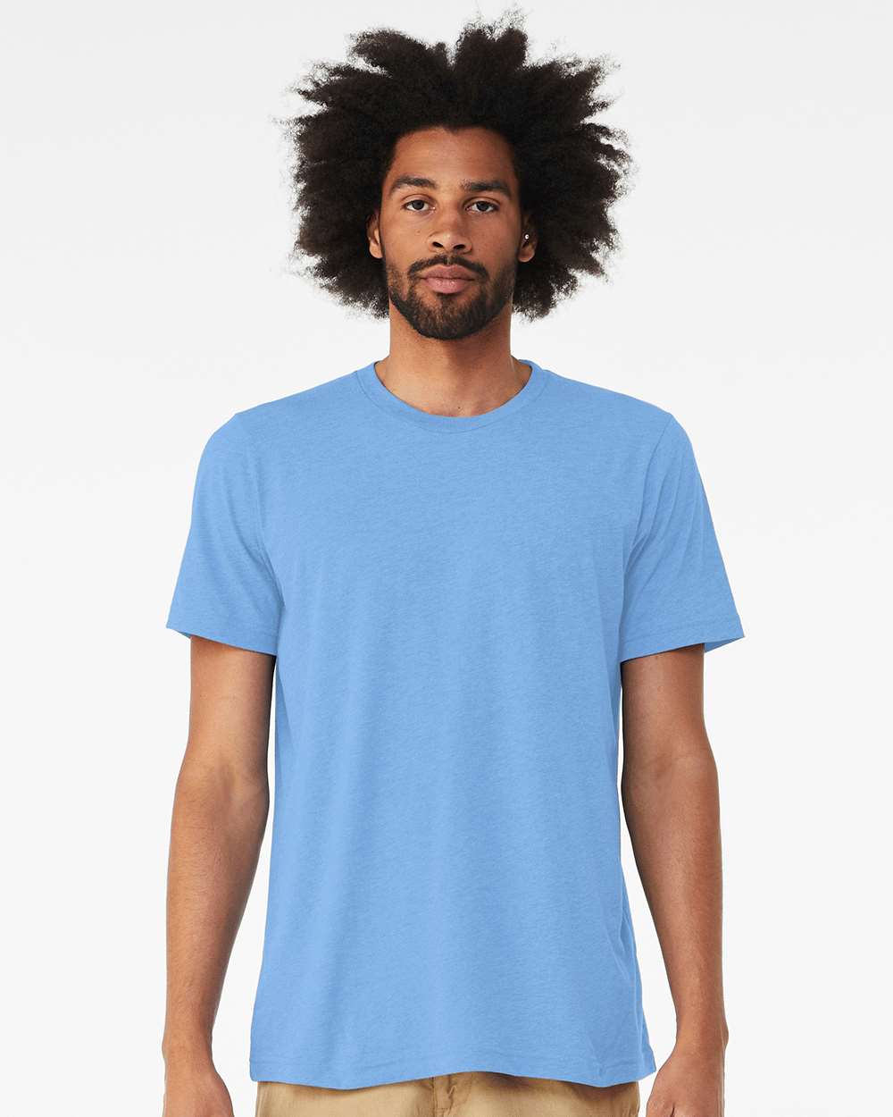 Triblend Tee - OnModelFront - B84706312 - Solid Carolina Blue Triblend