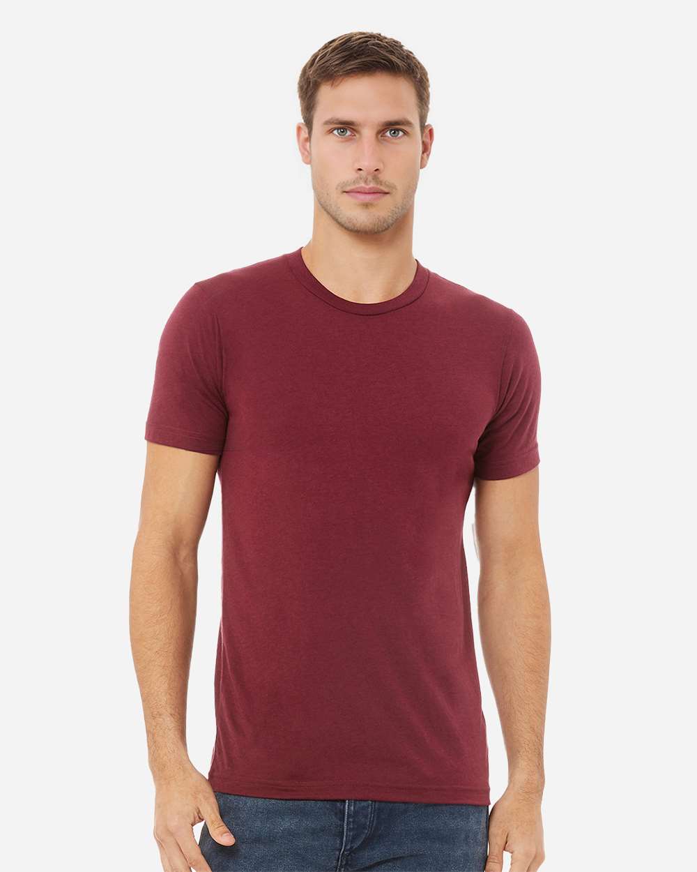 Triblend Tee - OnModelFront - B84706572 - Solid Maroon Triblend