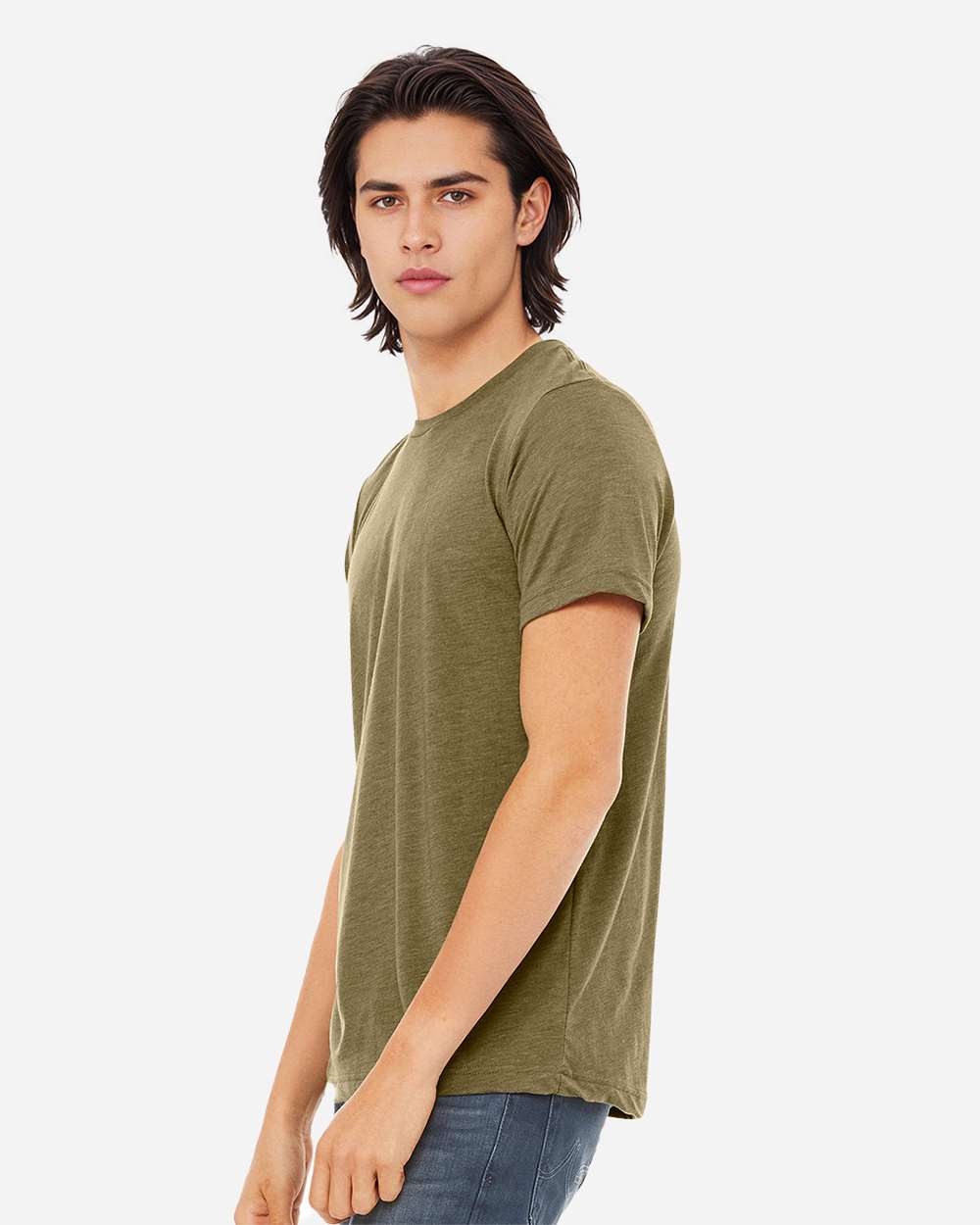 Triblend Tee - OnModelSide - B84706182 - Olive Triblend