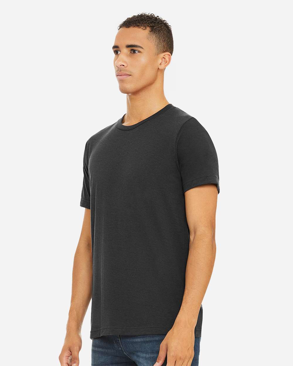 Triblend Tee - OnModelSide - B84706202 - Solid Dark Grey Triblend