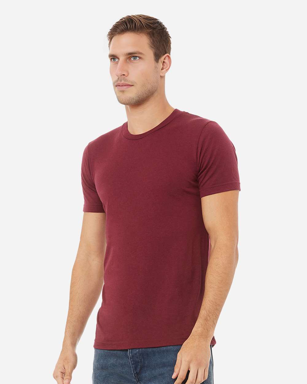 Triblend Tee - OnModelSide - B84706572 - Solid Maroon Triblend