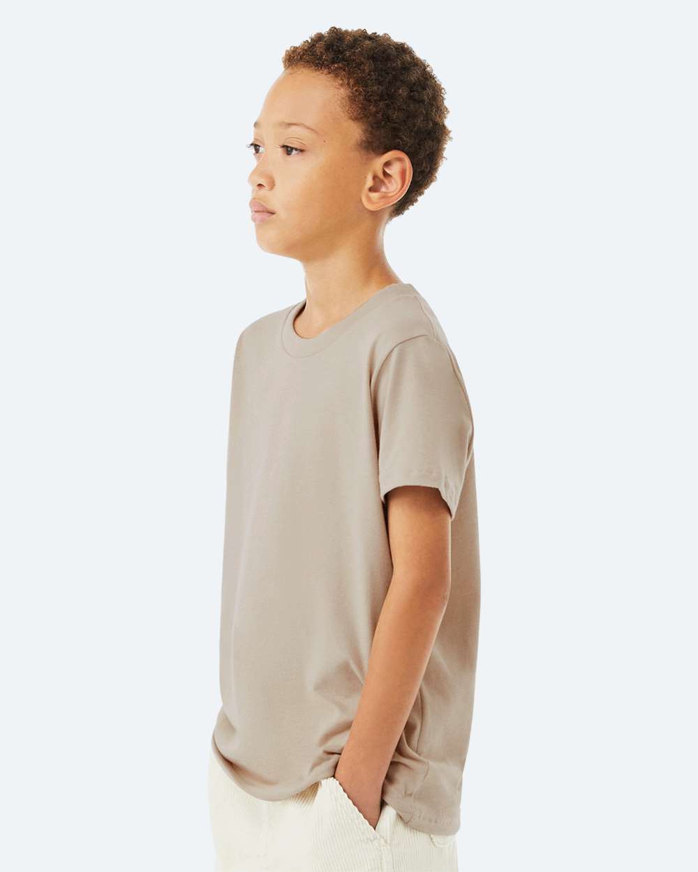 Youth Jersey Tee - OnModelSide - B38006203 - Tan