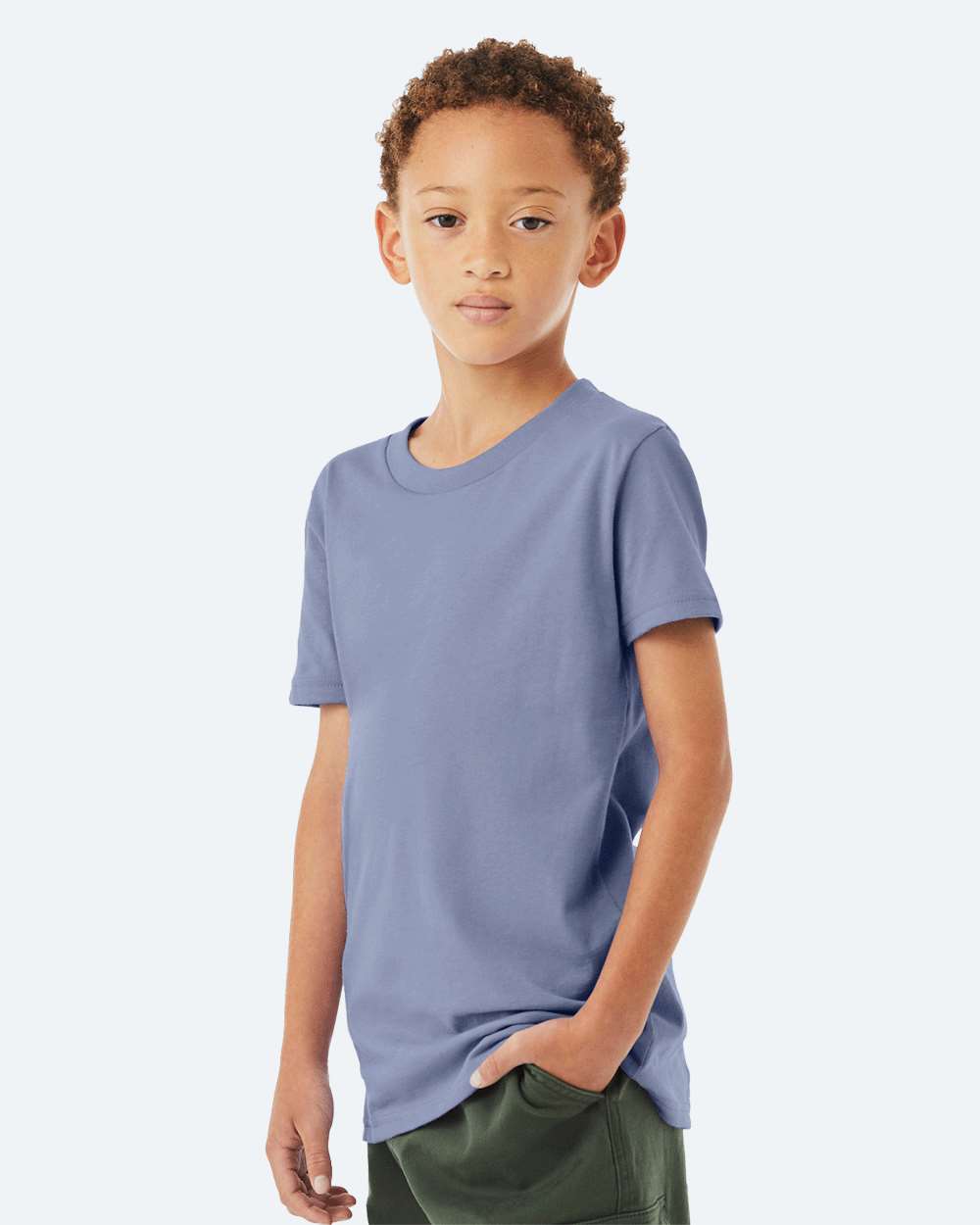Youth Jersey Tee - OnModelSide - B38006513 - Lavender Blue