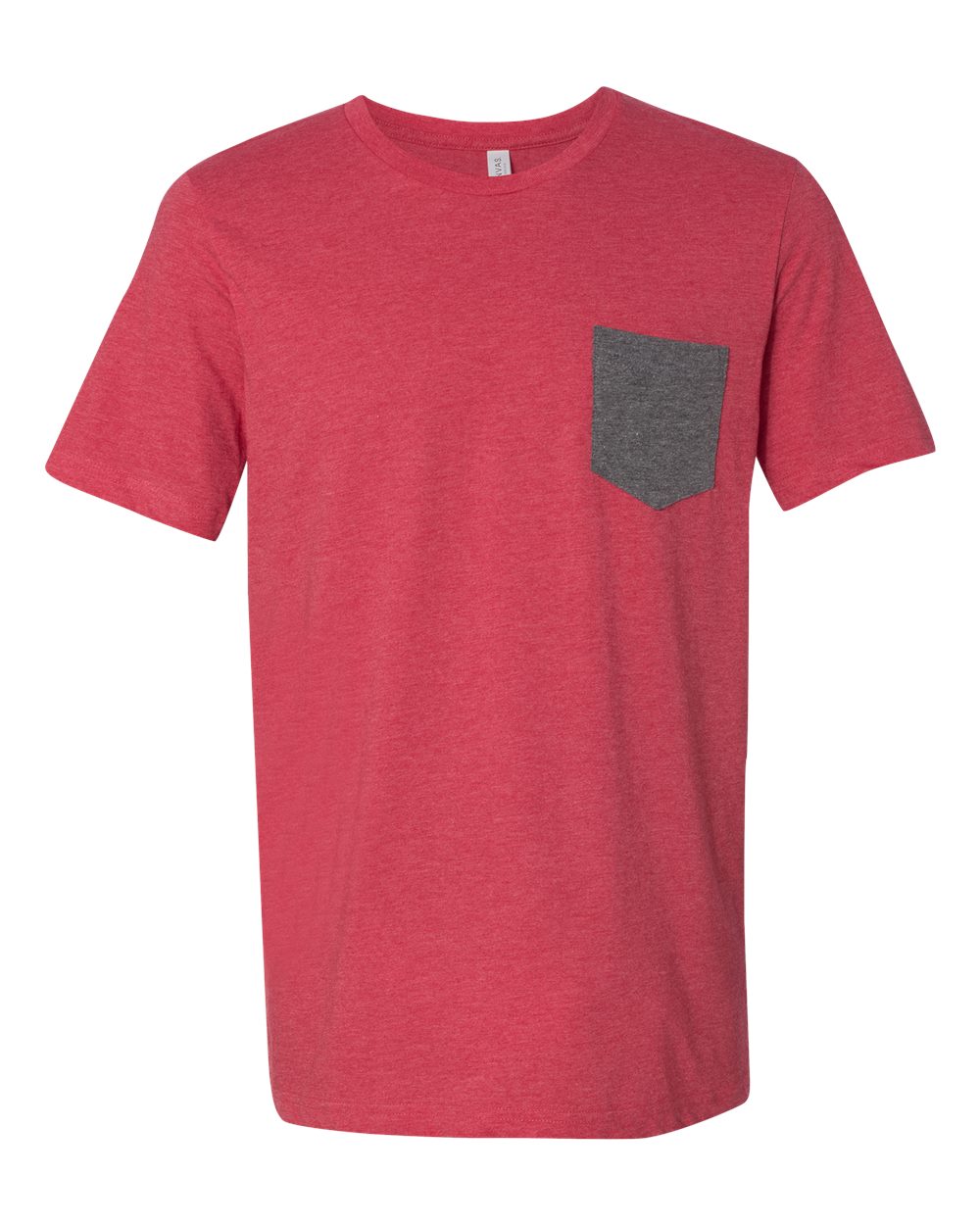 Men's Jersey Pocket Tee - Front - B01906713 - Heather Red/ Deep Heather