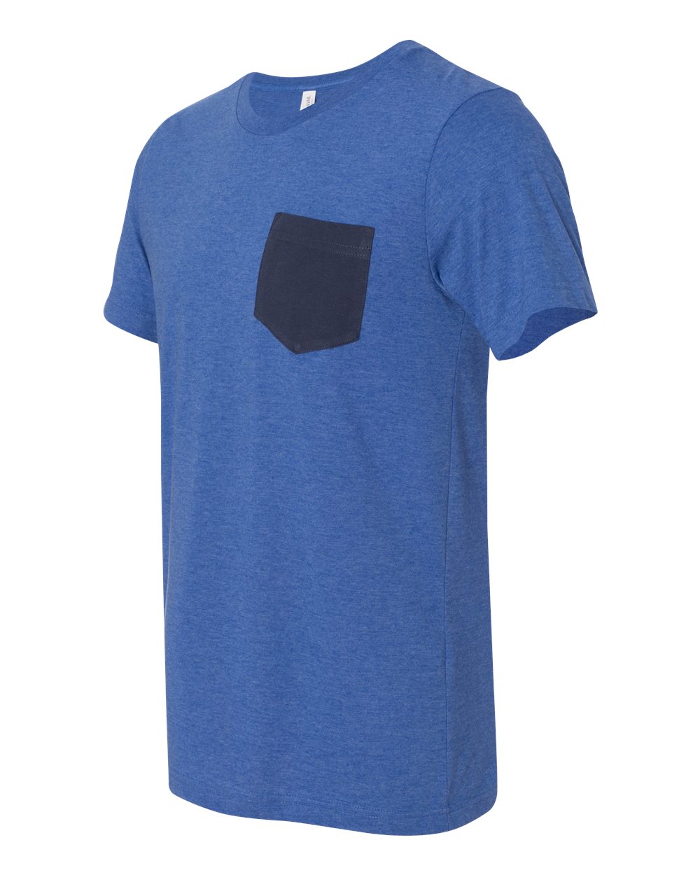 Men's Jersey Pocket Tee - Side - B01906743 - Heather True Royal/ Navy