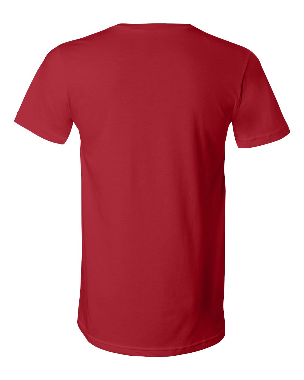 Unisex Jersey V-Neck Tee - Back - B00306702 - Canvas Red