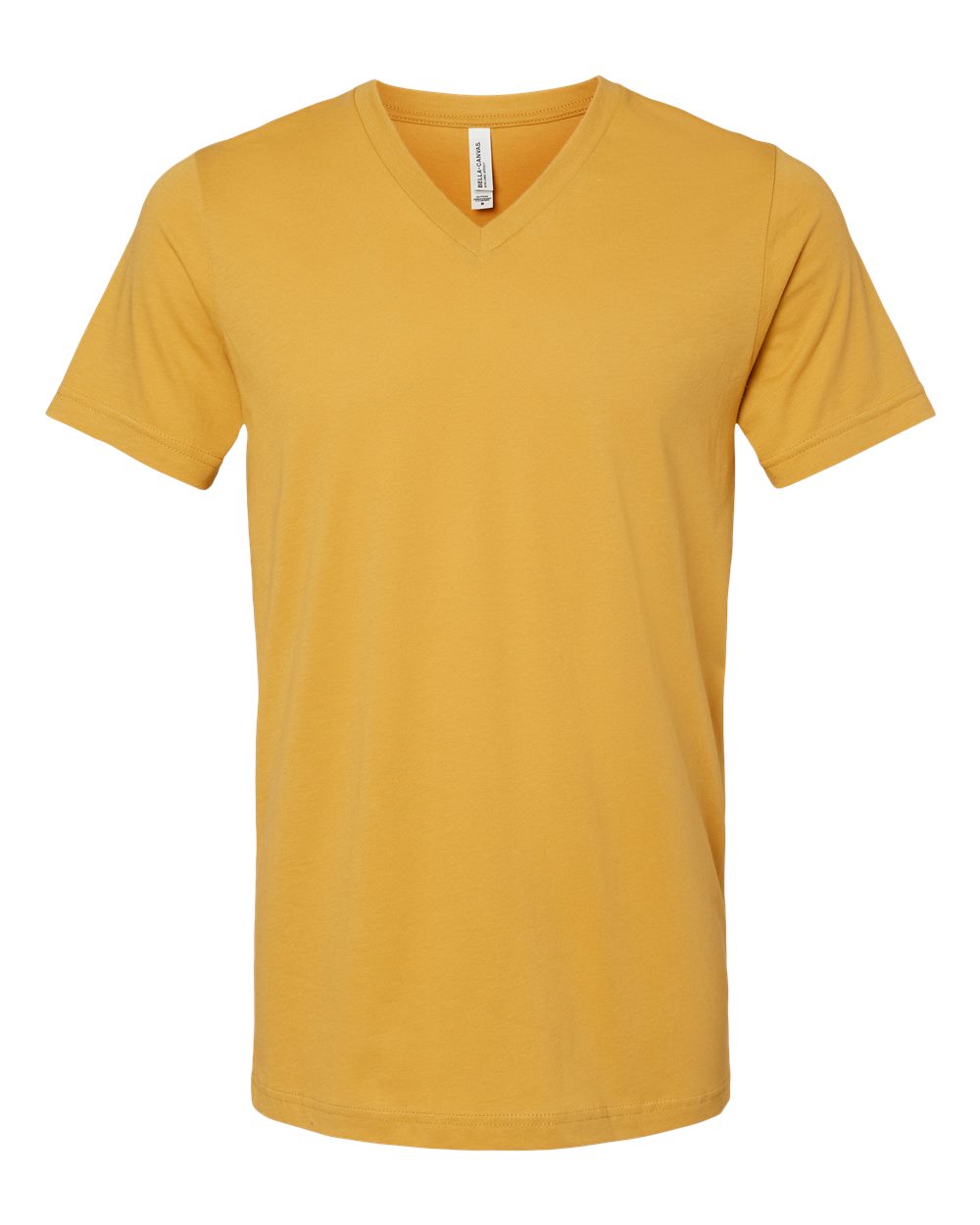 Unisex Jersey V-Neck Tee - Front - B00306192 - Mustard