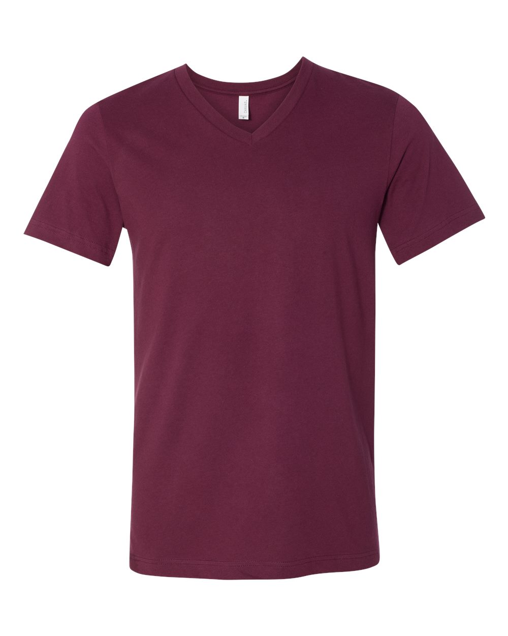Unisex Jersey V-Neck Tee - Front - B00306292 - Maroon