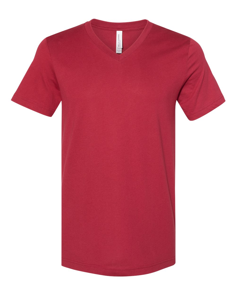 Unisex Jersey V-Neck Tee - Front - B00306442 - Cardinal