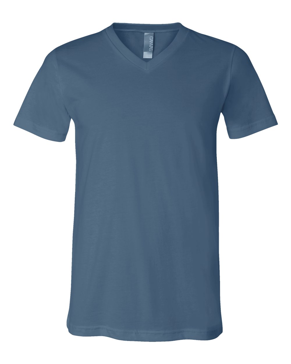 Unisex Jersey V-Neck Tee - Front - B00306682 - Steel Blue