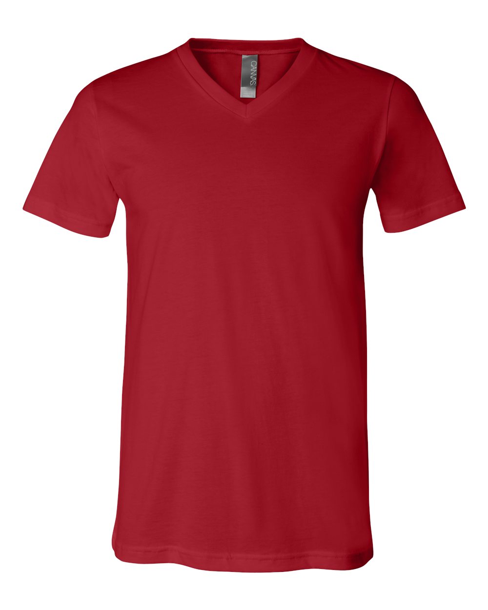 Unisex Jersey V-Neck Tee - Front - B00306702 - Canvas Red