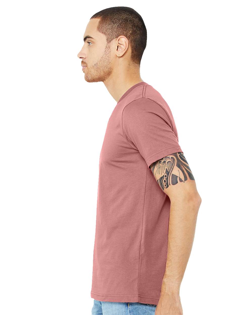 Unisex Jersey V-Neck Tee - OnModelSide - B00306302 - Mauve