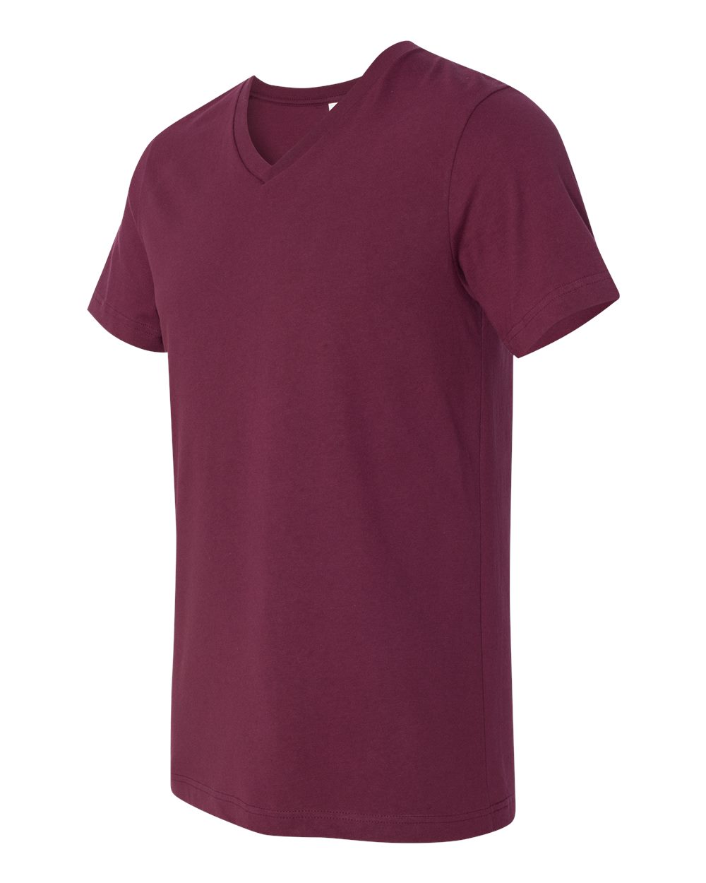 Unisex Jersey V-Neck Tee - Side - B00306292 - Maroon