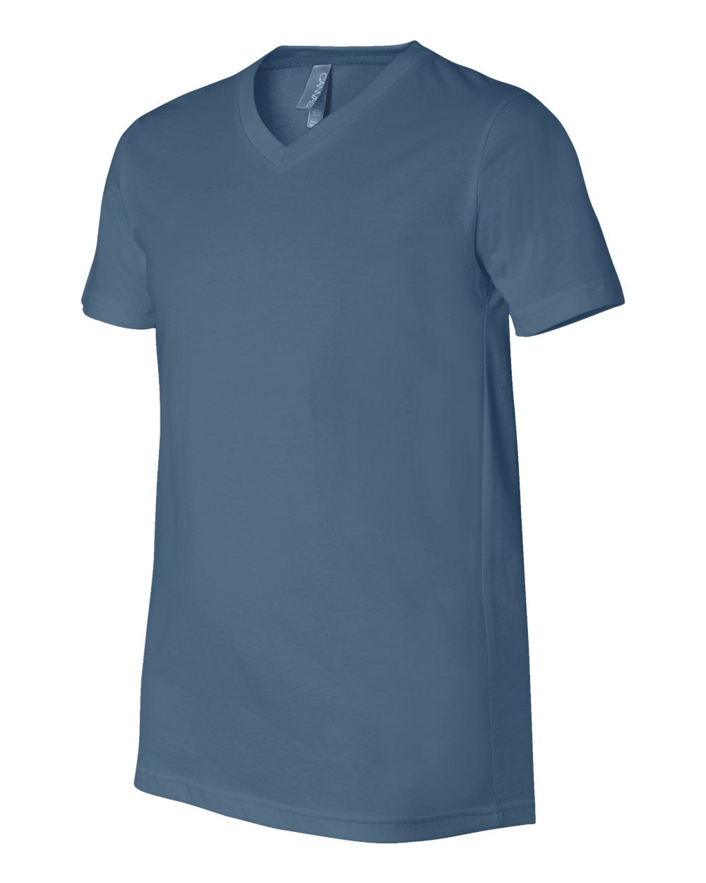 Unisex Jersey V-Neck Tee - Side - B00306682 - Steel Blue