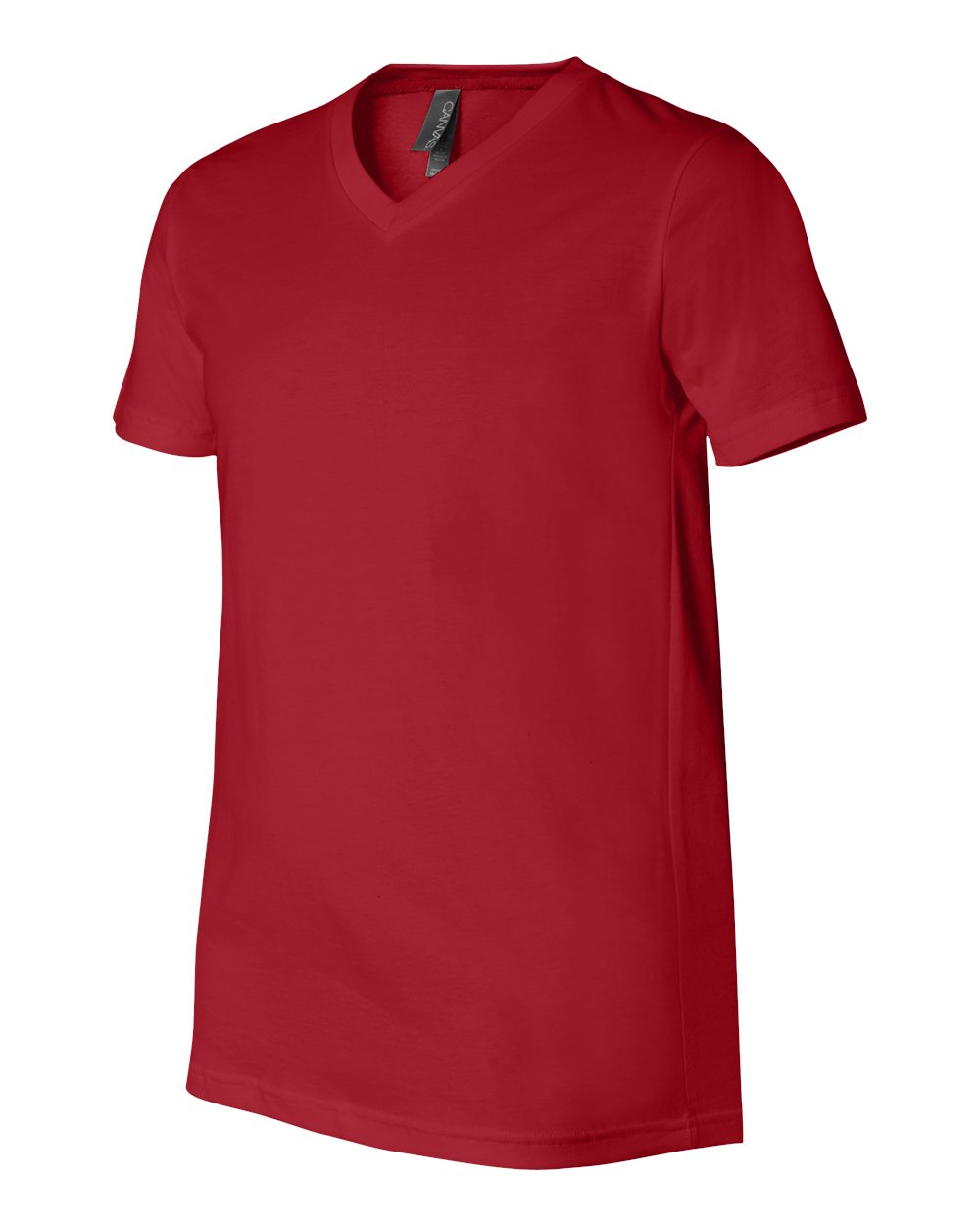 Unisex Jersey V-Neck Tee - Side - B00306702 - Canvas Red