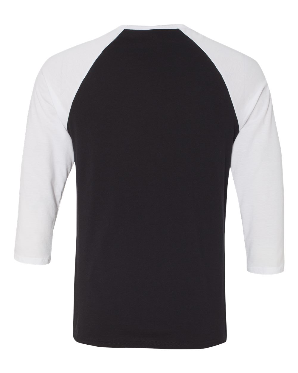 Unisex Three-Quarter Sleeve Baseball Tee - Back - B80106022 - Black/ White