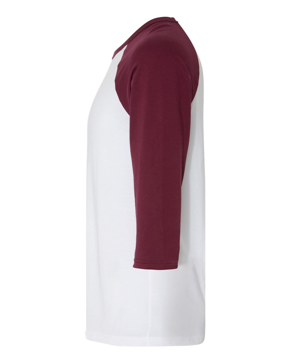 Unisex Three-Quarter Sleeve Baseball Tee - DirectSide - B80106292 - White/ Maroon