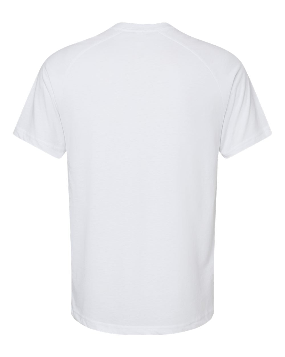 Men's Heather CVC Raglan Tee - Back - B37106003 - Solid White Blend