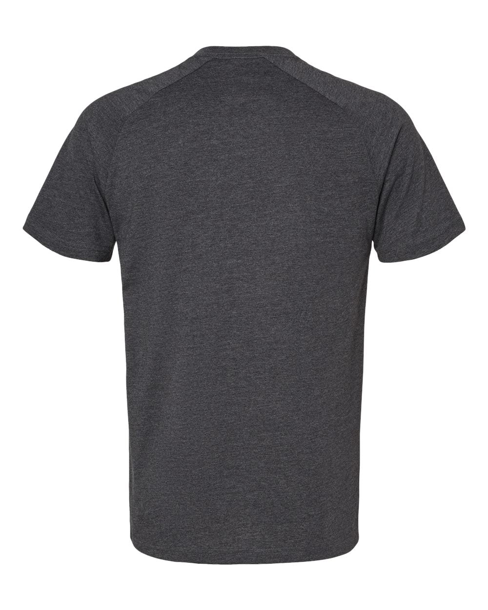 Men's Heather CVC Raglan Tee - Back - B37106093 - Dark Grey Heather