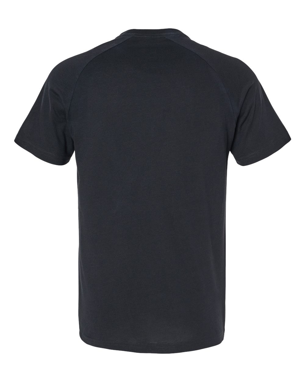 Men's Heather CVC Raglan Tee - Back - B37106503 - Solid Black Blend