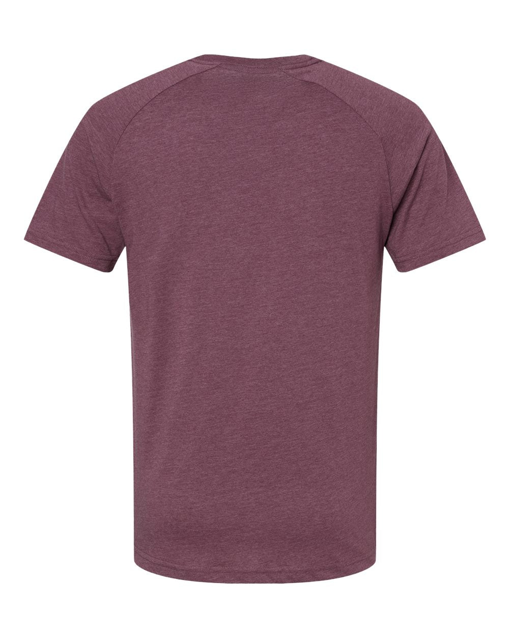 Men's Heather CVC Raglan Tee - Back - B37106523 - Heather Maroon