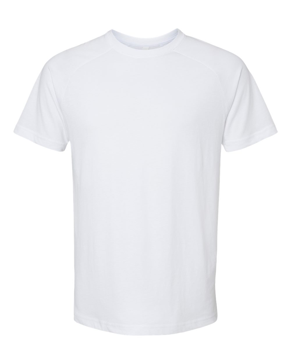 Men's Heather CVC Raglan Tee - Front - B37106003 - Solid White Blend