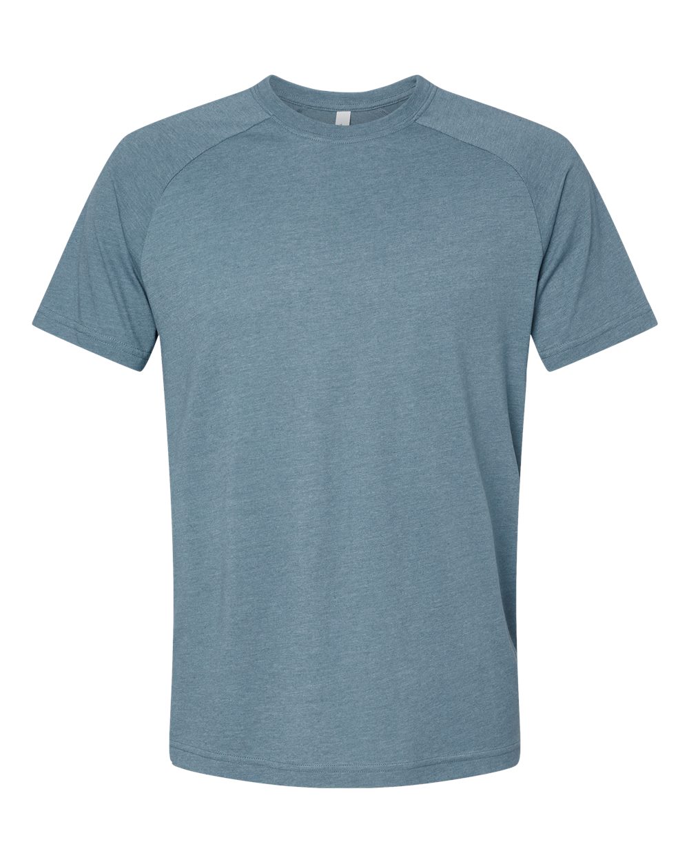 Men's Heather CVC Raglan Tee - Front - B37106013 - Heather Slate