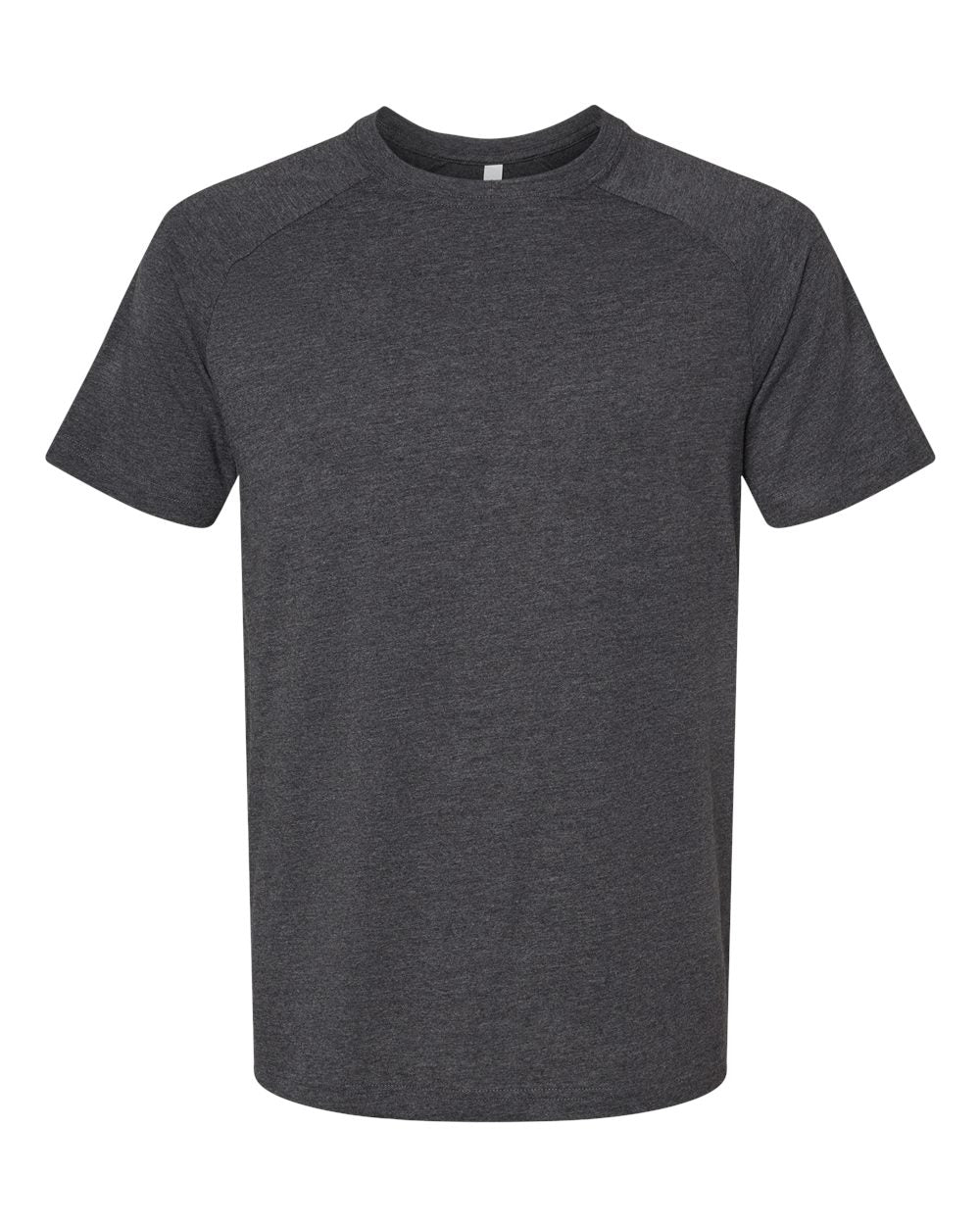 Men's Heather CVC Raglan Tee - Front - B37106093 - Dark Grey Heather