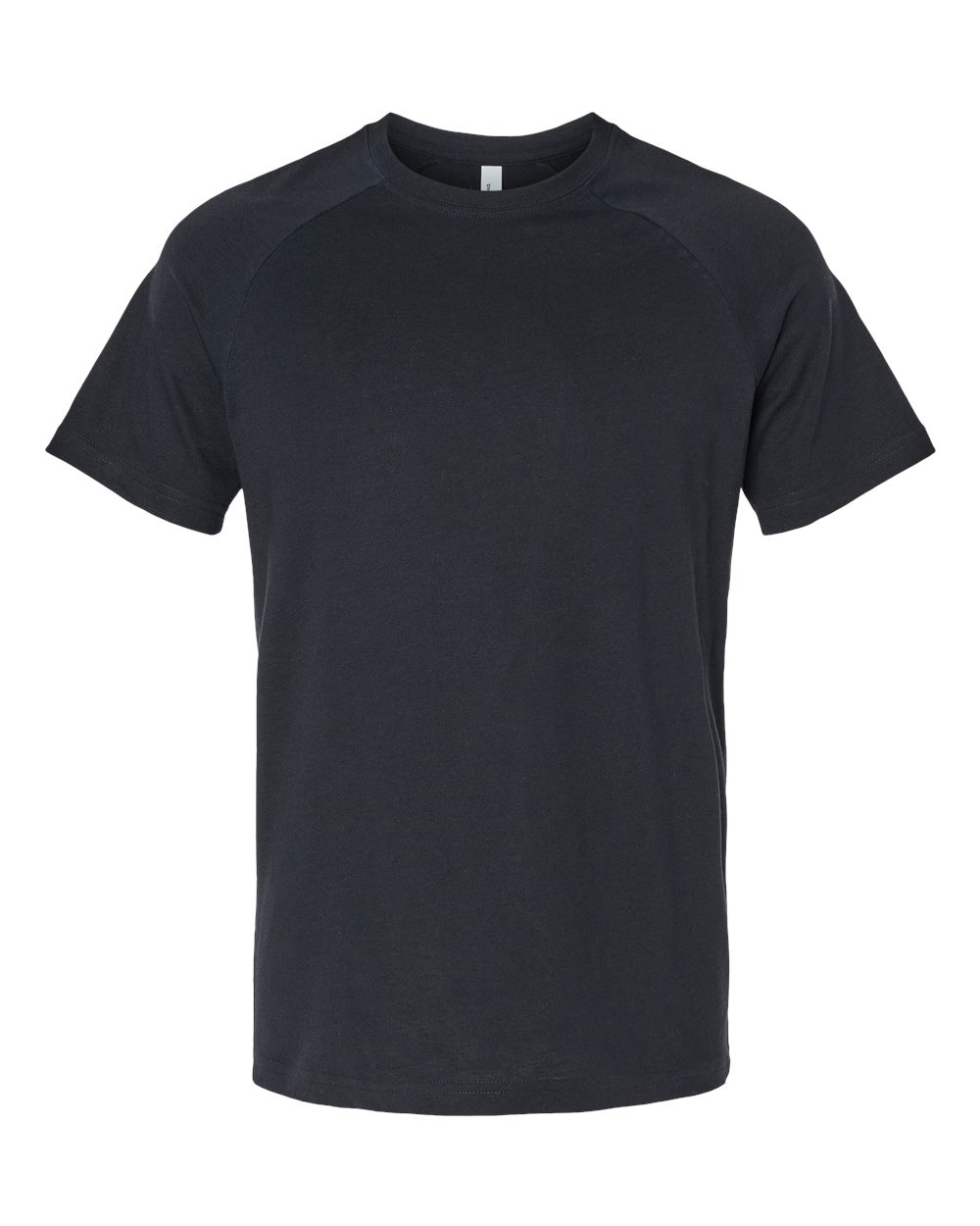 Men's Heather CVC Raglan Tee - Front - B37106503 - Solid Black Blend