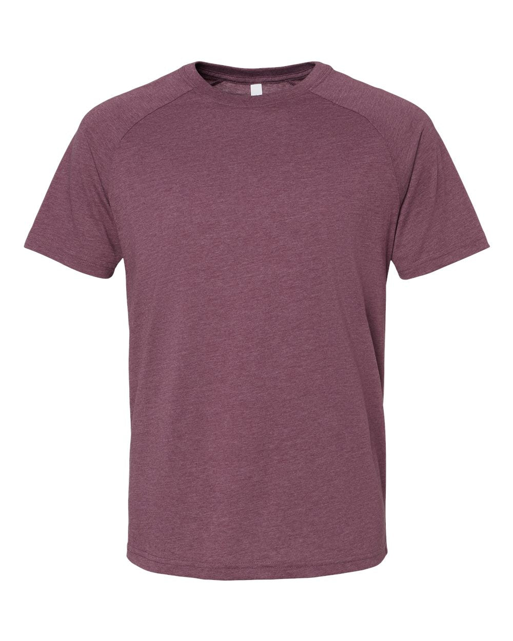 Men's Heather CVC Raglan Tee - Front - B37106523 - Heather Maroon