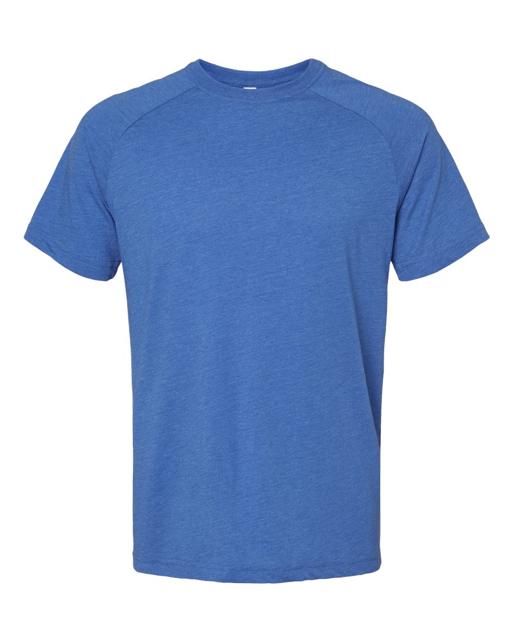 Men's Heather CVC Raglan Tee - Front - B37106753 - Heather True Royal