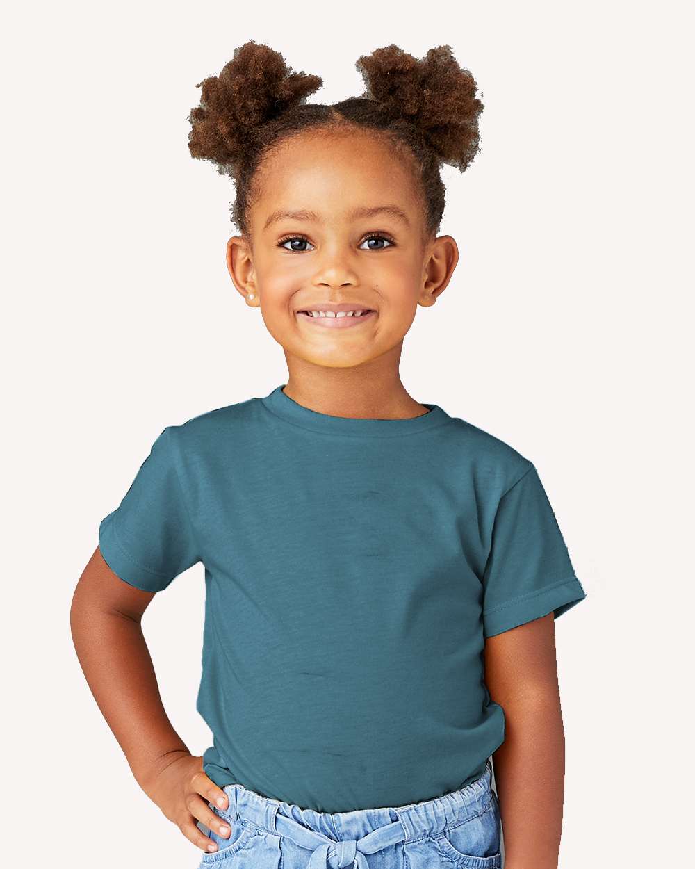 Toddler Jersey Tee - OnModelFront - B36306362 - Heather Deep Teal