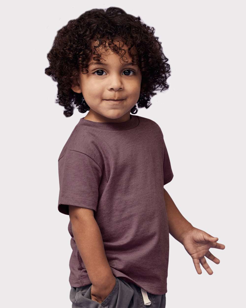 Toddler Jersey Tee - OnModelSide - B36306292 - Heather Maroon
