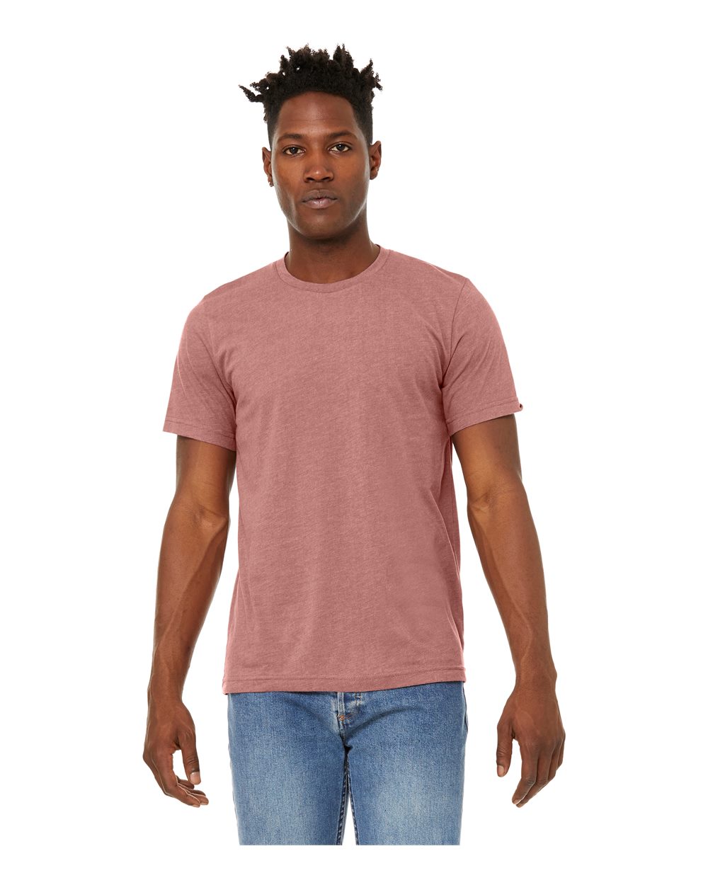 Unisex Sueded Tee - Front - B29706272 - Heather Mauve