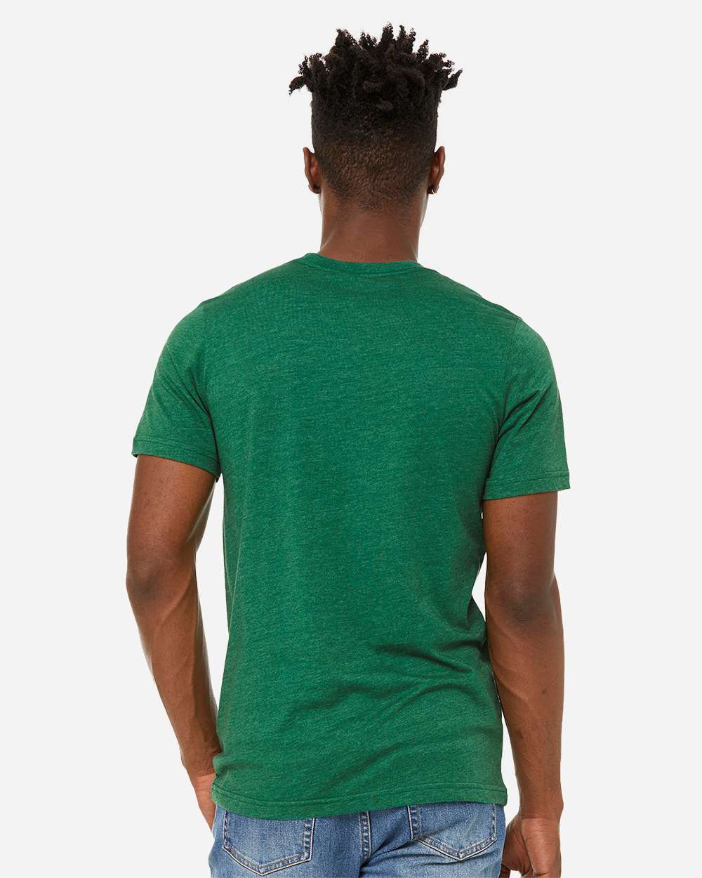 Unisex Sueded Tee - OnModelBack - B29706192 - Heather Grass Green