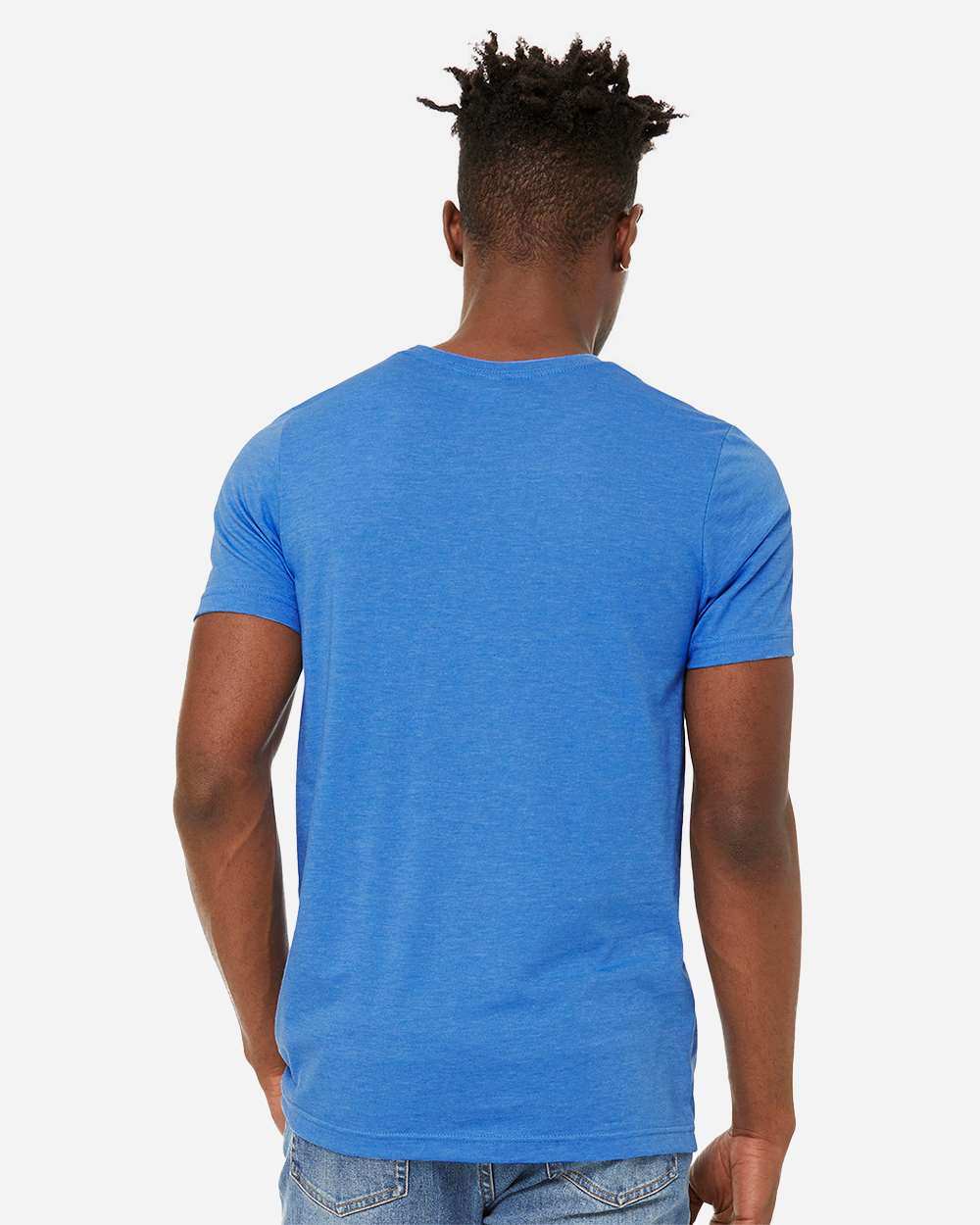 Unisex Sueded Tee - OnModelBack - B29706252 - Heather Columbia Blue