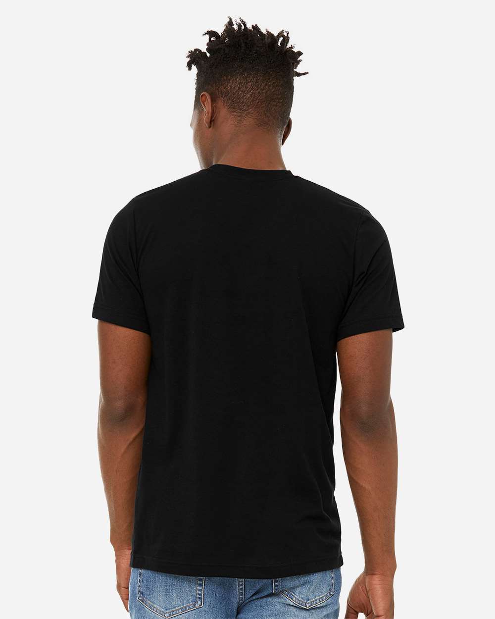 Unisex Sueded Tee - OnModelBack - B29706512 - Solid Black Blend