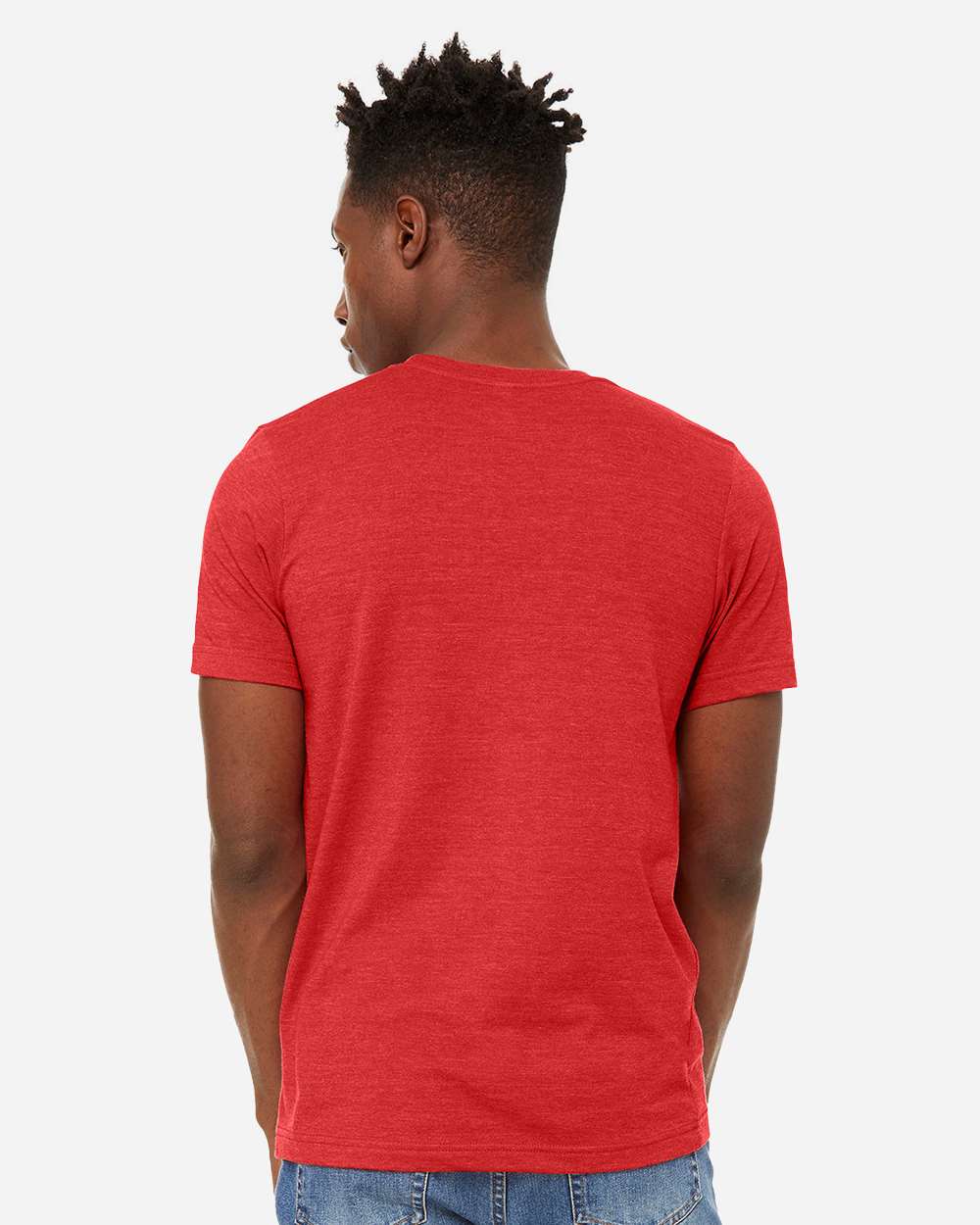 Unisex Sueded Tee - OnModelBack - B29706712 - Heather Red