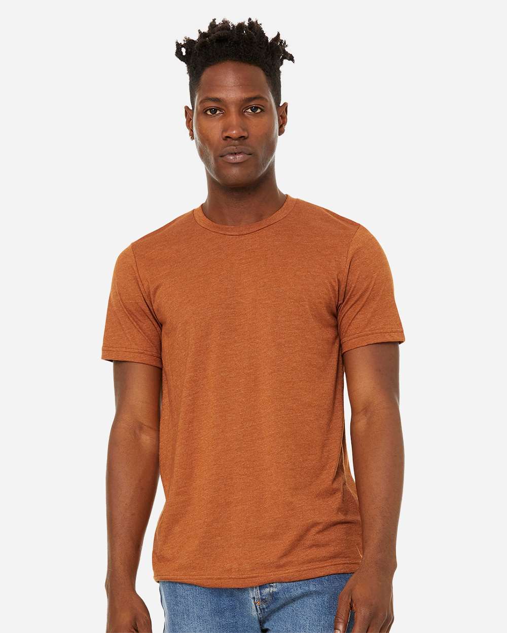 Unisex Sueded Tee - OnModelFront - B29706012 - Heather Autumn