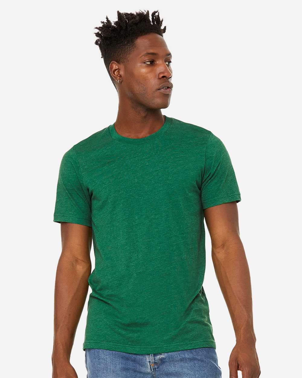 Unisex Sueded Tee - OnModelFront - B29706192 - Heather Grass Green