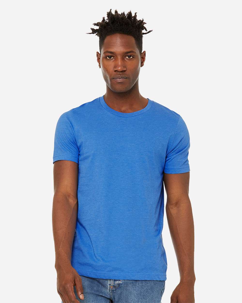 Unisex Sueded Tee - OnModelFront - B29706252 - Heather Columbia Blue
