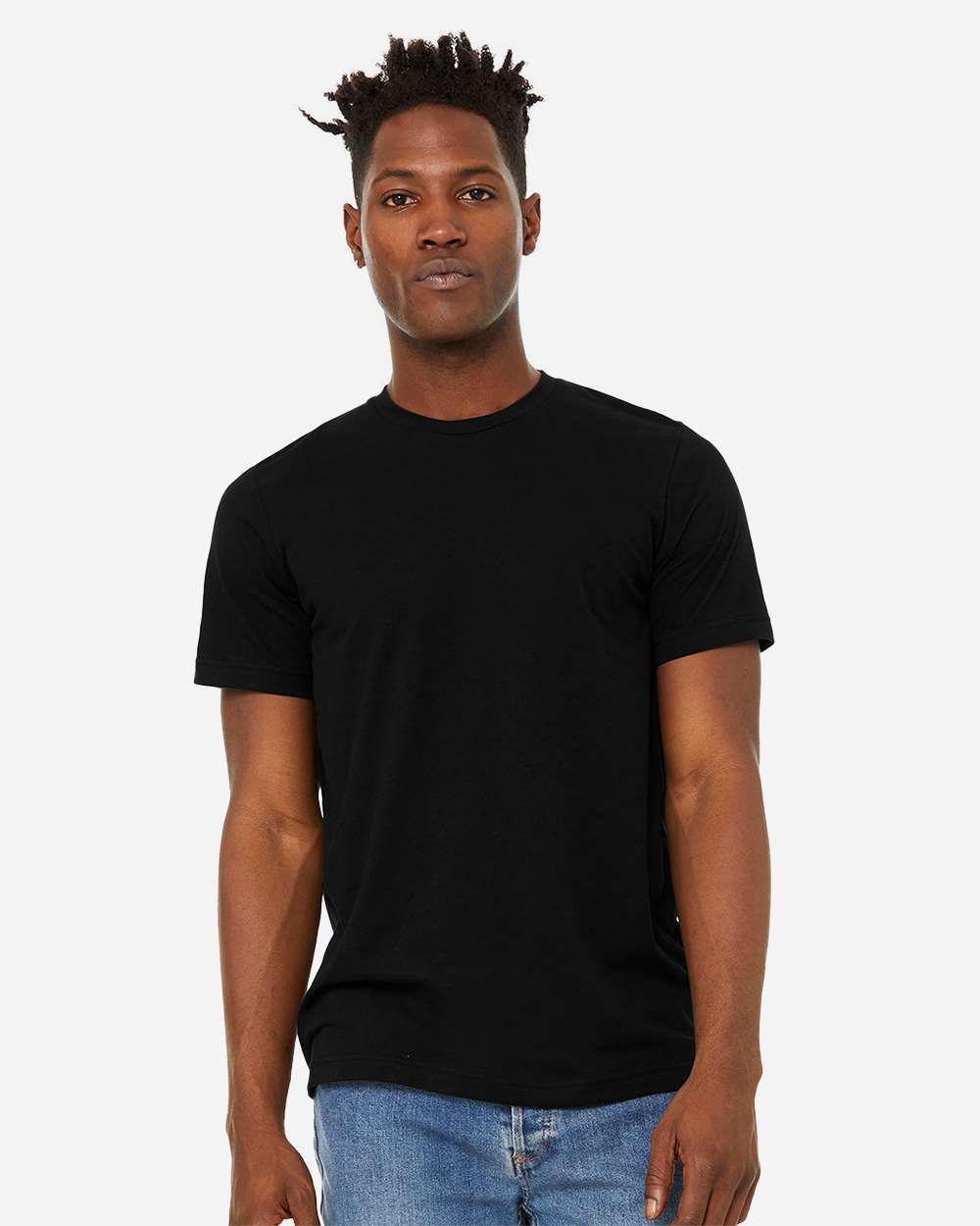 Unisex Sueded Tee - OnModelFront - B29706512 - Solid Black Blend