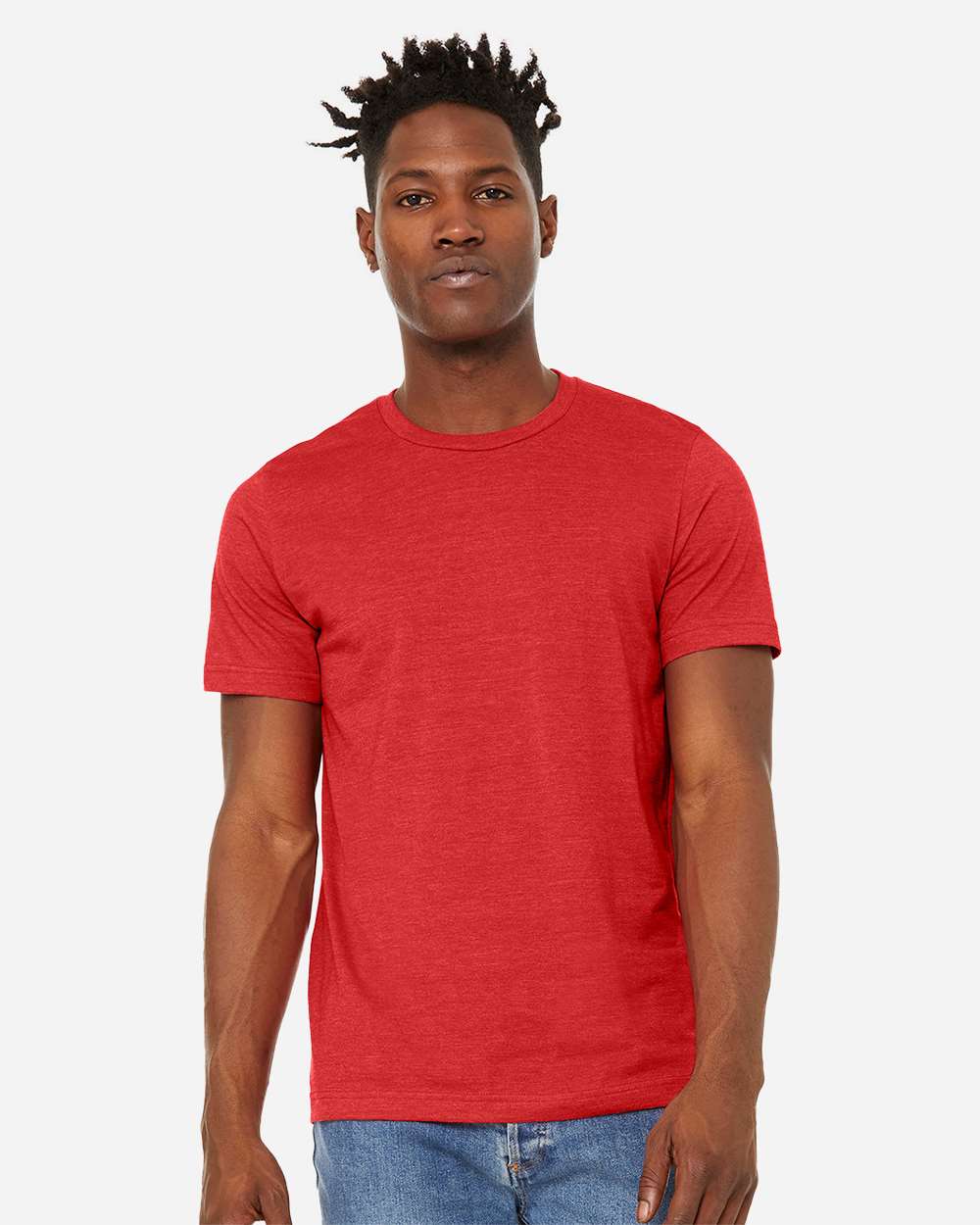 Unisex Sueded Tee - OnModelFront - B29706712 - Heather Red